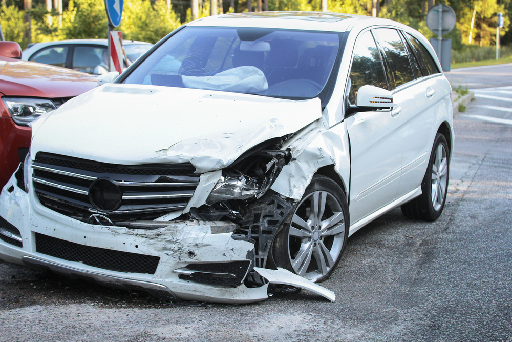 Front-of-a-car-get-damaged-by-crash-accident-on-the-road