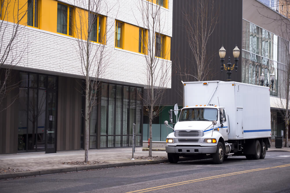 Small-compact-semi-truck-with-a-box-trailer-body